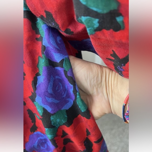 Vintage Lanz Originals Rockabilly Fit Flare Cottagecore Tea Party Floral Dress M - Picture 4 of 6